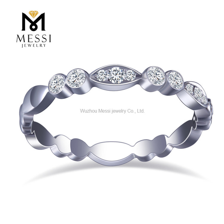 18K Gold Bezel Set Moissanite Ring White Gold Moissanite Ring for Women