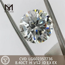 8.40CT H VS2 ID EX EX Cvd Synthetic Diamond LG602357736 Spar p&aring; Sparkle丨Messigems
