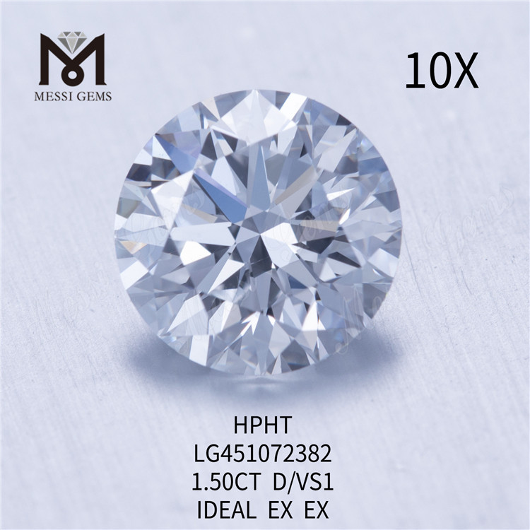 1.50 carat D Round lab grown diamond HPHT