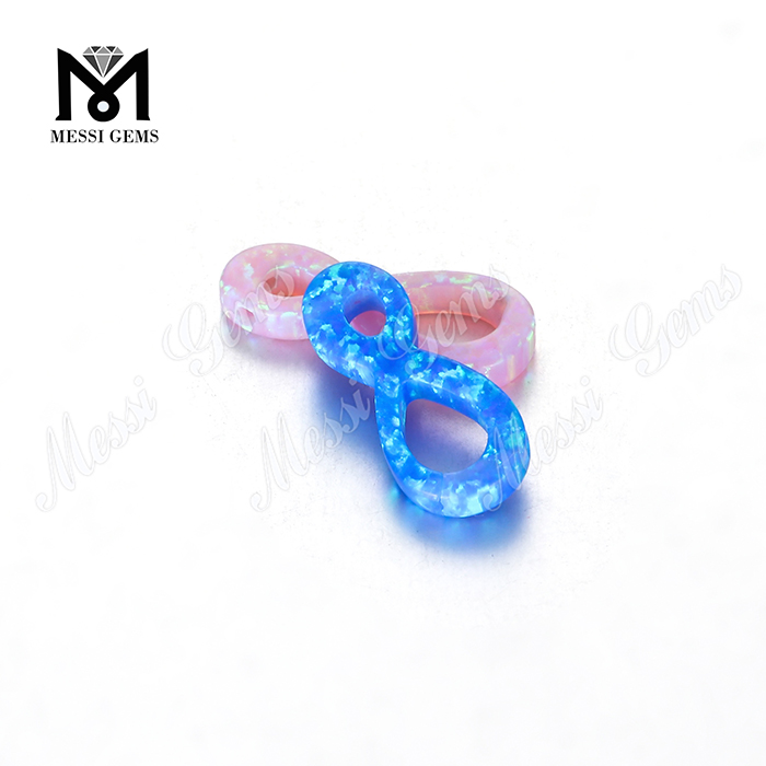 infinity shape colorful loose stones synthetic opal beads for pendant 