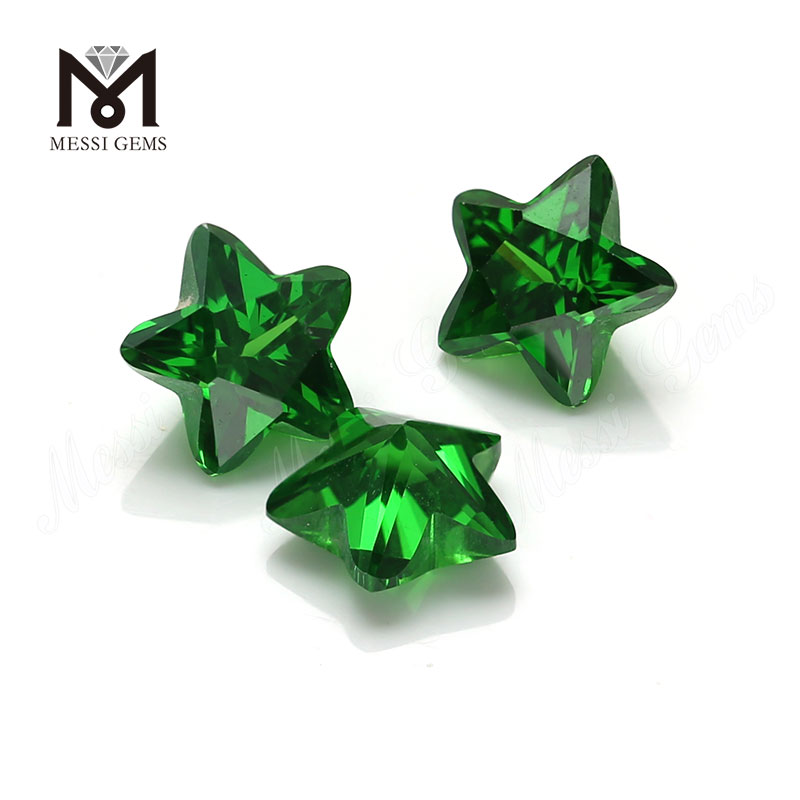Green color star shape cubic zirconia stones 3*3-12*12mm CZ for jewelry making