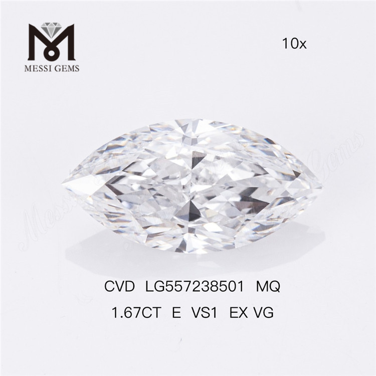 1.67CT E VS1 EX VG marquise lab diamond high quality factory price