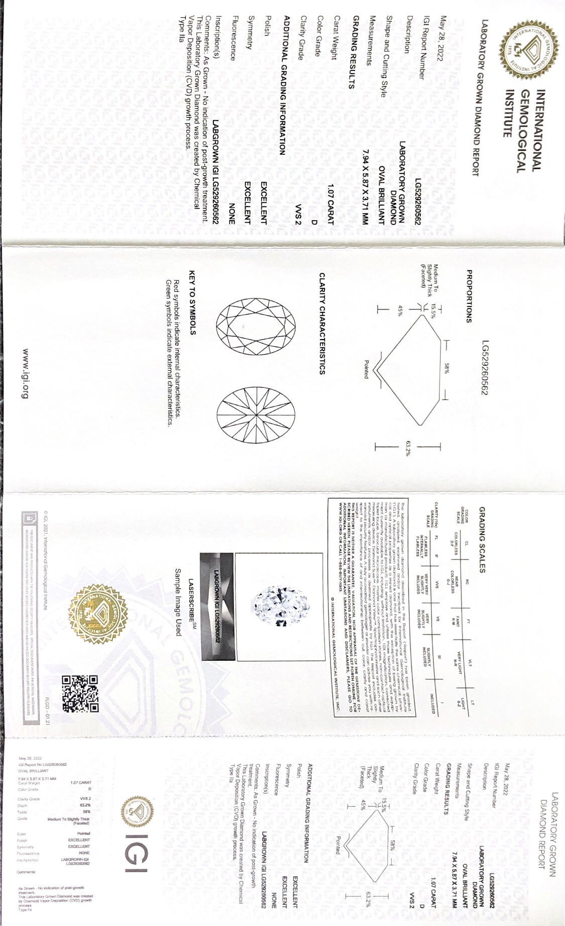 1.07ct D Vvs Lab Diamond OVAL Best Loose Lab Diamond CVD Buy lab