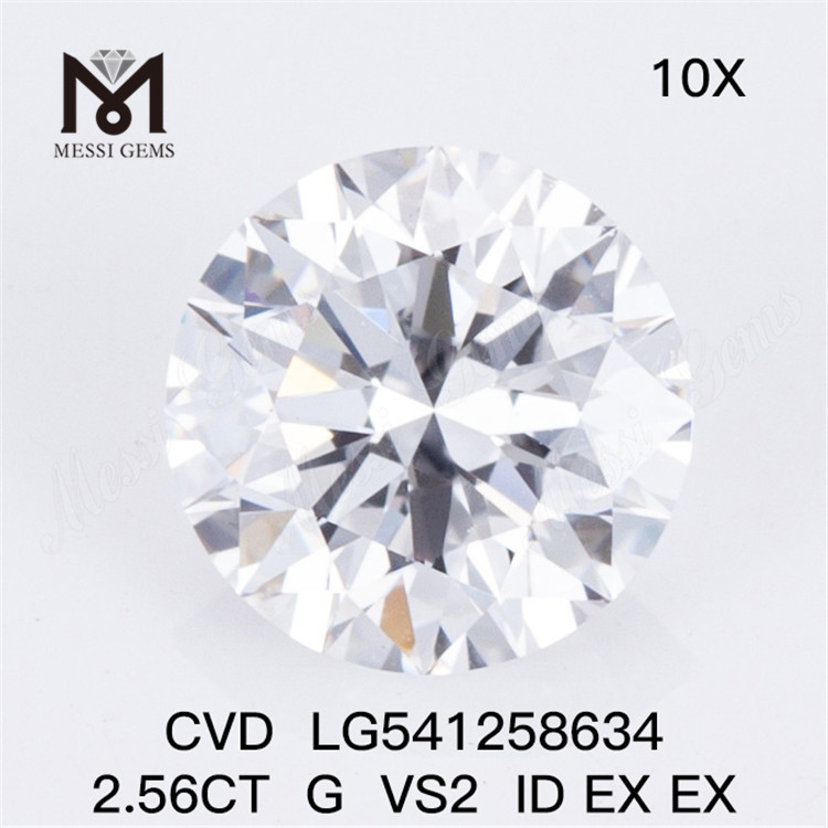 2.56ct G man made round lab grown diamond wholesale price on sale