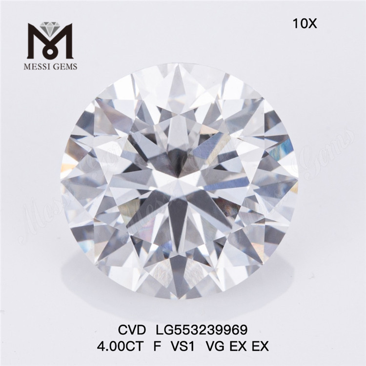 4.00CT F CVD diaond VS1 VG EX EX lab grown diamond on sale