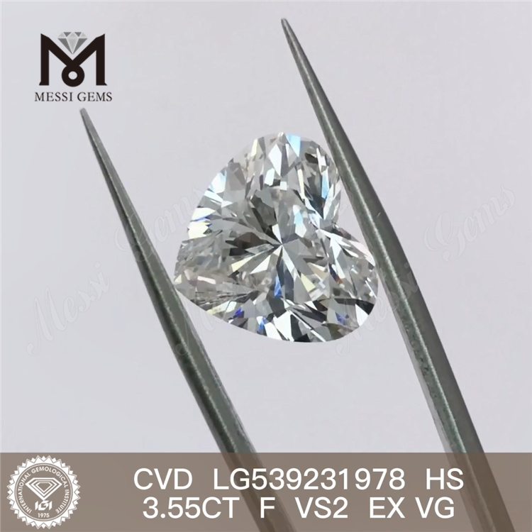 3.55ct D HPHT lab diamond VS HEART man made diamonds in stock