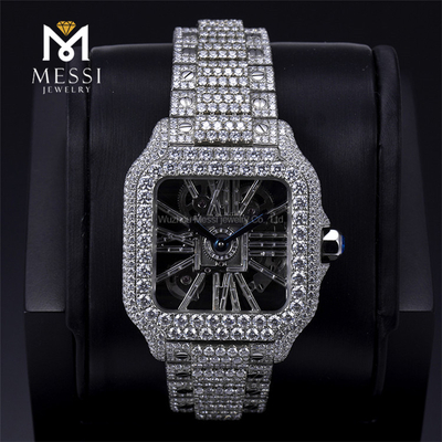 Casual business fashion minimalist trendy double-sided skeleton waterproof Swiss style moissanite watch