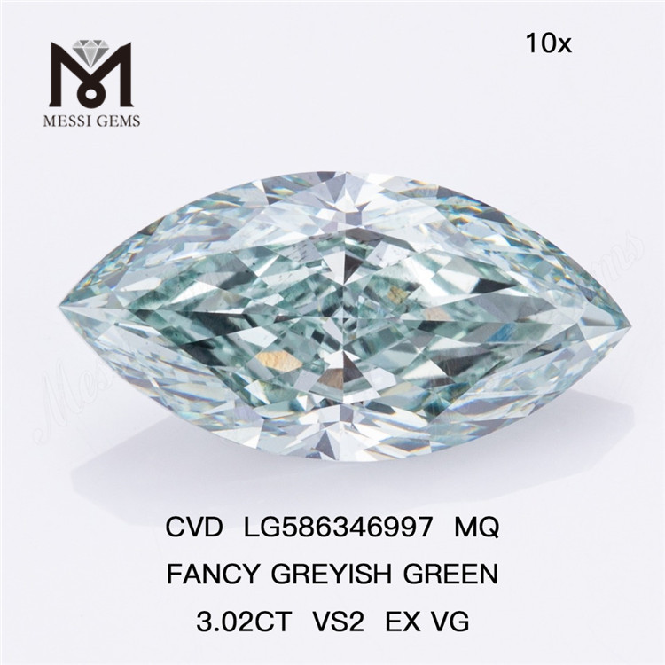 3ct diamonds green VS2 EX VG CVD MQ FANCY GREYISH GREEN VS2 EX VG CVD LG586346997 