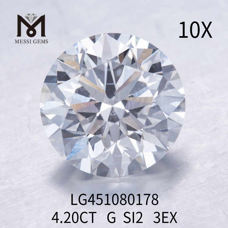 4.2 ct G SI2 RD 3EX Cut Grade lab grown diamond - Buy 4.2ct round lab
