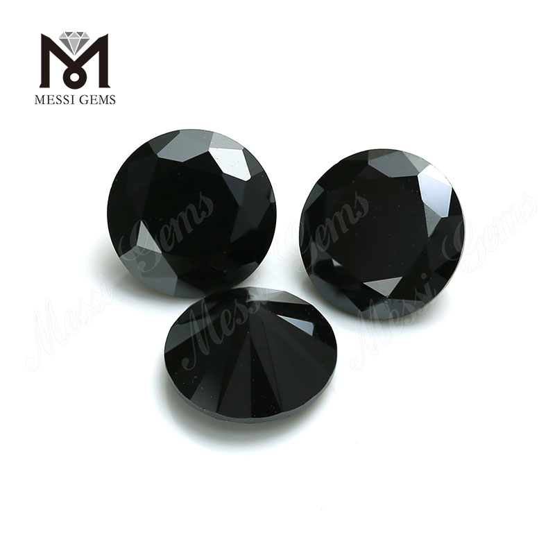 Factory Price High Quality balck Cubic Zirconia Stone Round Cut CZ Loose Gemstone