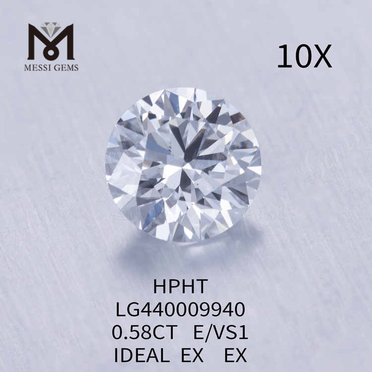0.58CT white E/VS1 round best lab made diamonds IDEAL
