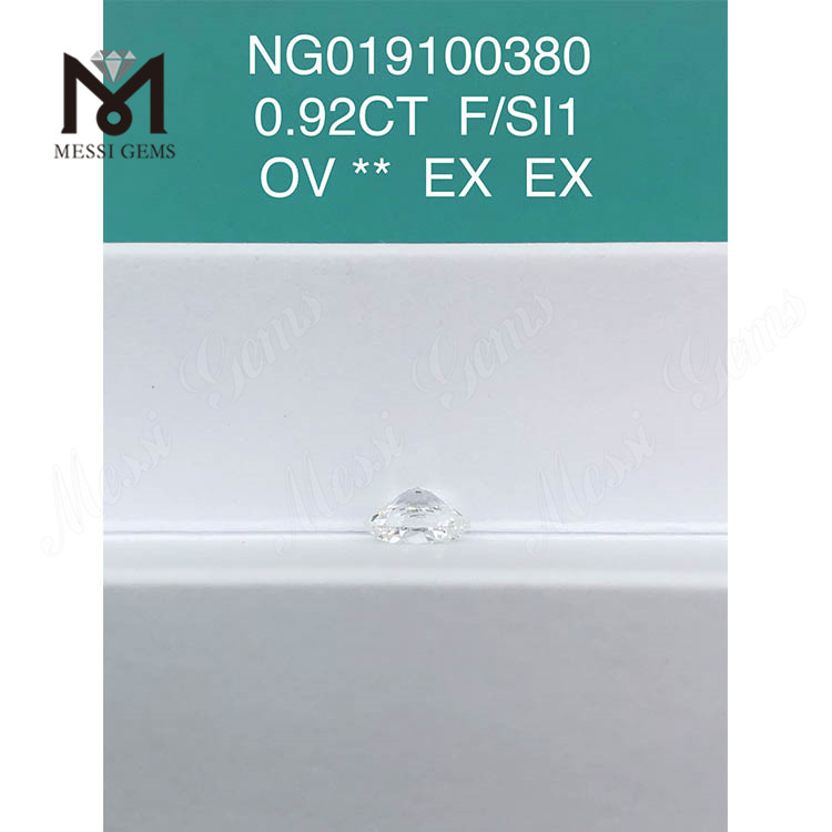 0.92ct F OVAL Loose Gemstone Synthetic Diamond SI1 
