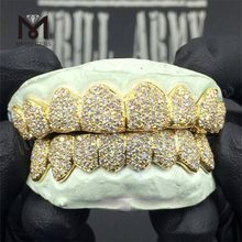 custom 18K gold teeth grillz Moissanite diamond grillz