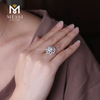 18k white real gold 1ct moissanite diamond flower wedding ring 