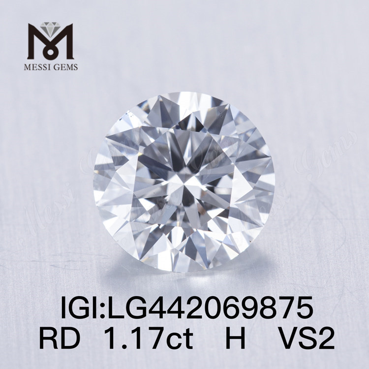1.17 carat H VS2 IDEAL ROUND BRILLIANT 1 carat diamond lab grown