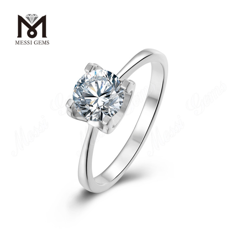 Messi Gems engagement 1 carat moissanite diamond 925 sterling silver rings women for wedding