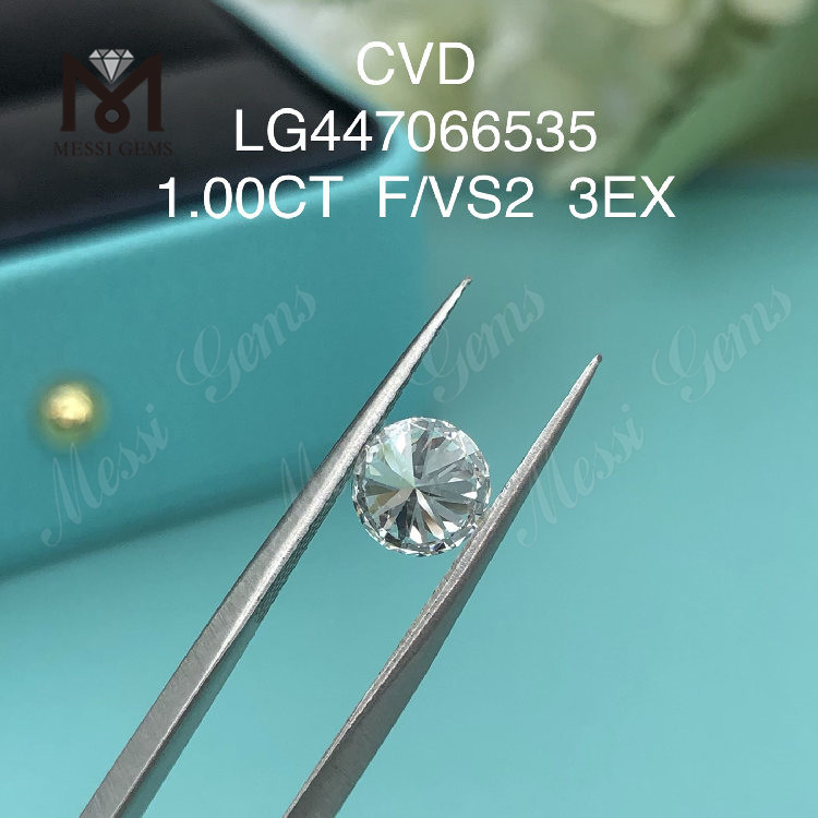 1 carat F VS2 Round BRILLIANT EX Cut CVD lab diamonds IGI