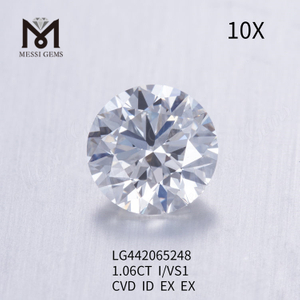 1.06 carat I VS1 Round lab grown diamond CVD