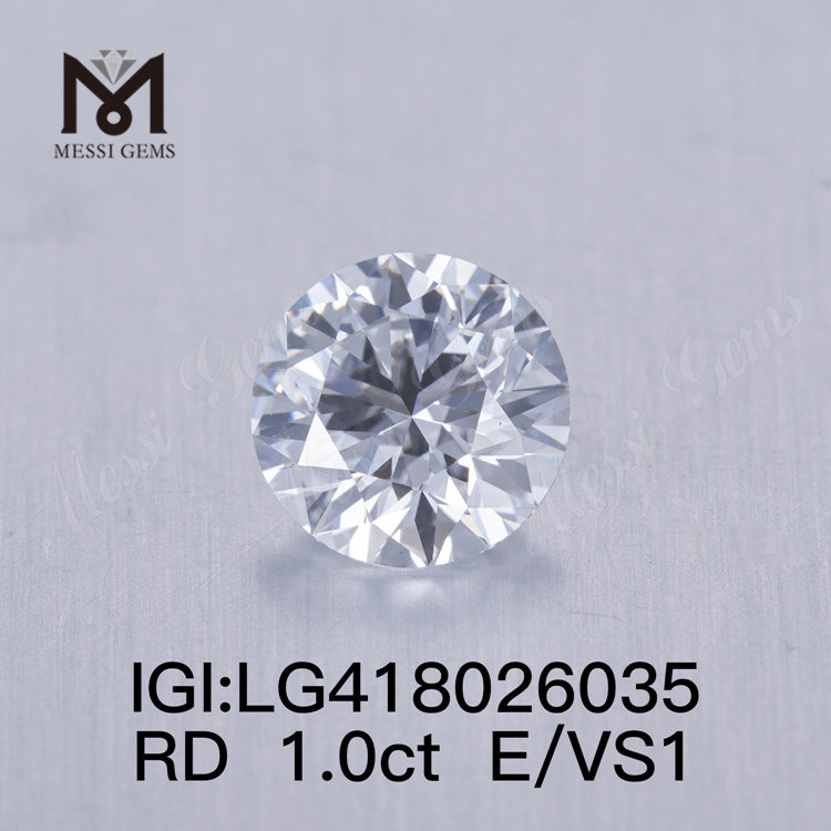 1.0CT E/VS1 round EX VG lab grown diamond