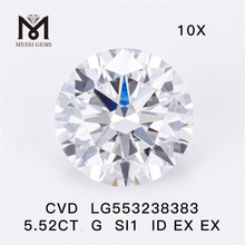 5.52CT G SI1 ID EX EX lab grown diamond cvd 5ct lab grown diamond wholesale price