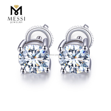 1.01ct 18k White Gold D VS2 Round Brlliant Cut Lab Grown Diamond Earrings for Women