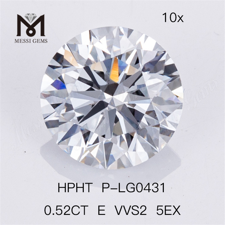 0.52CT E VVS2 5EX Man Made Diamond Round HPHT Lab-grown Diamond