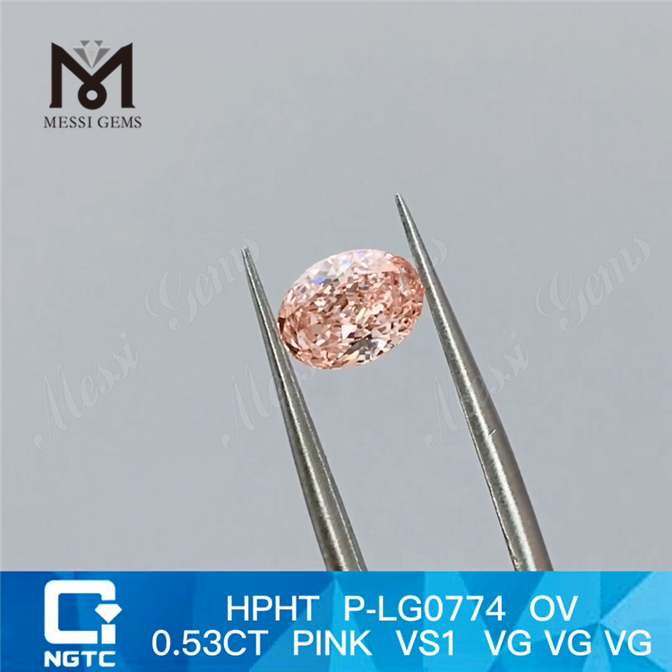 HPHT P-LG0774 OV 0.53CT PINK VS1 VG VG VG lab grown diamond