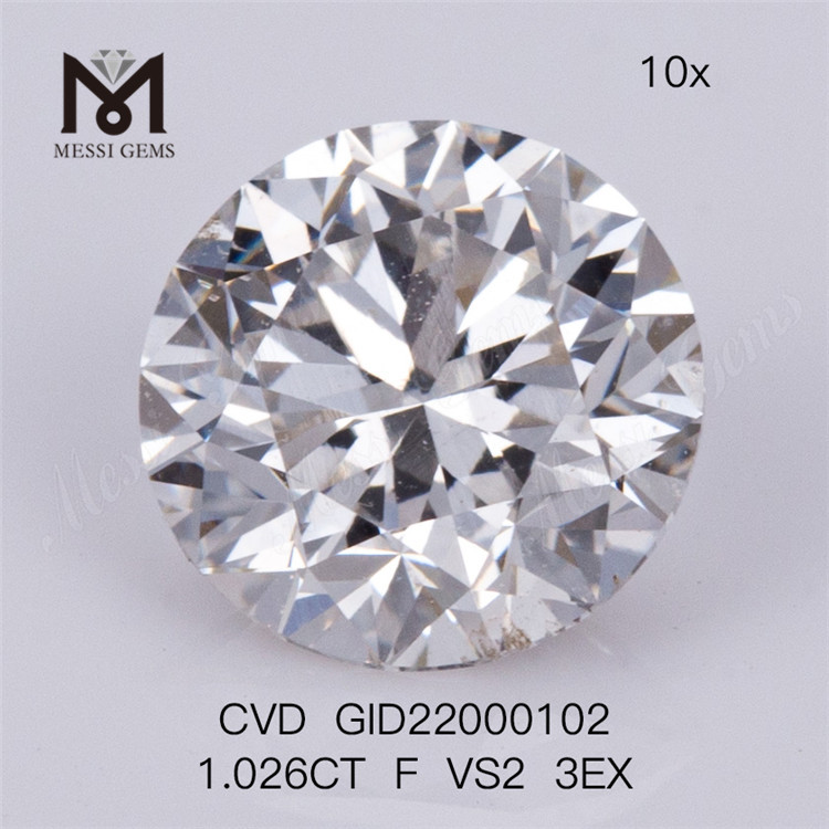 1.026CT F VS2 3EX Round Loose Lab Diamond CVD