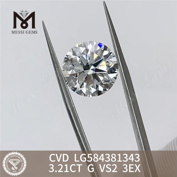 3.21CT G VS2 3EX CVD Lab Grown Diamonds LG584381343 An Ethical and Eco-Friendly Alternative丨Messigems 