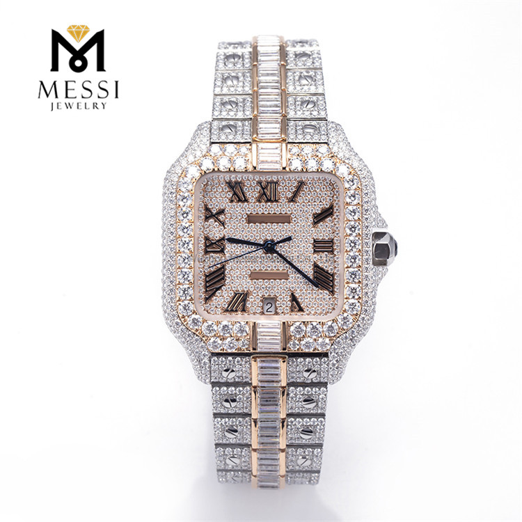 Factory Direct Price Antique Iced Out VVS Moissanite Watches Mens