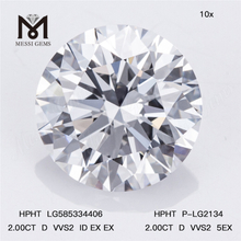 2.00CT D VVS2 ID hpht-behandlede diamanter HPHT LG585334406 brilliance丨Messigems