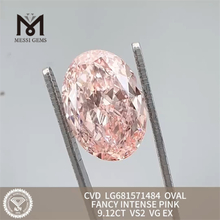 9,12 CT OVAL FANCY INTENSE PINK VS2 VG EX DIAMOND CVD LG681571484