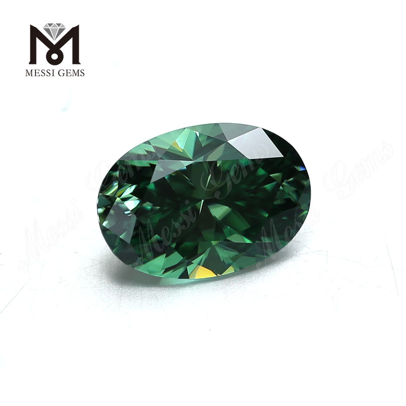  loose gemstones jewelry making 10*12 green oval moissanite stone 