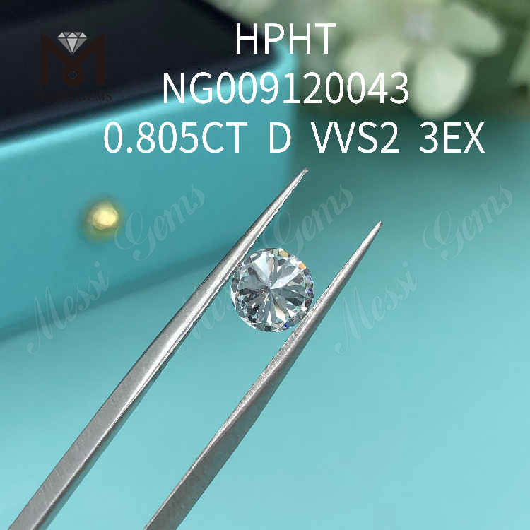 0.805CT Round lab created diamond D VVS2 3EX loose synthetic diamonds