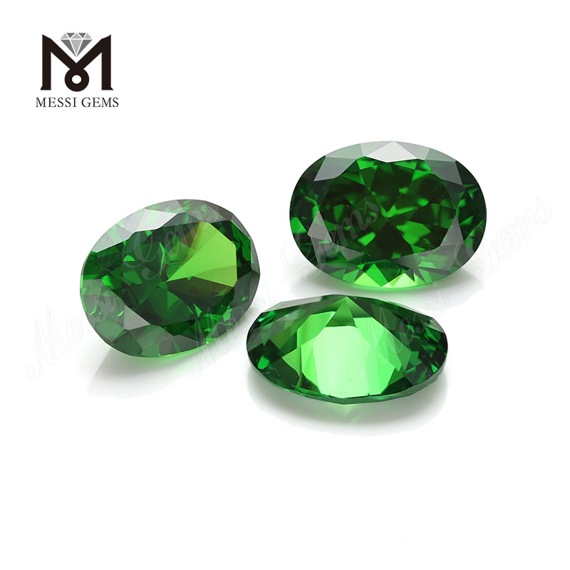 13x18mm Wholesale oval shape emerald green cz cubic zirconia stones 