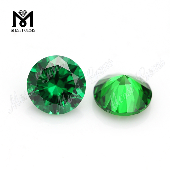 Wholesale Green CZ Loose Gemstone Round 8mm Synthetic Cubic Zirconia Stone