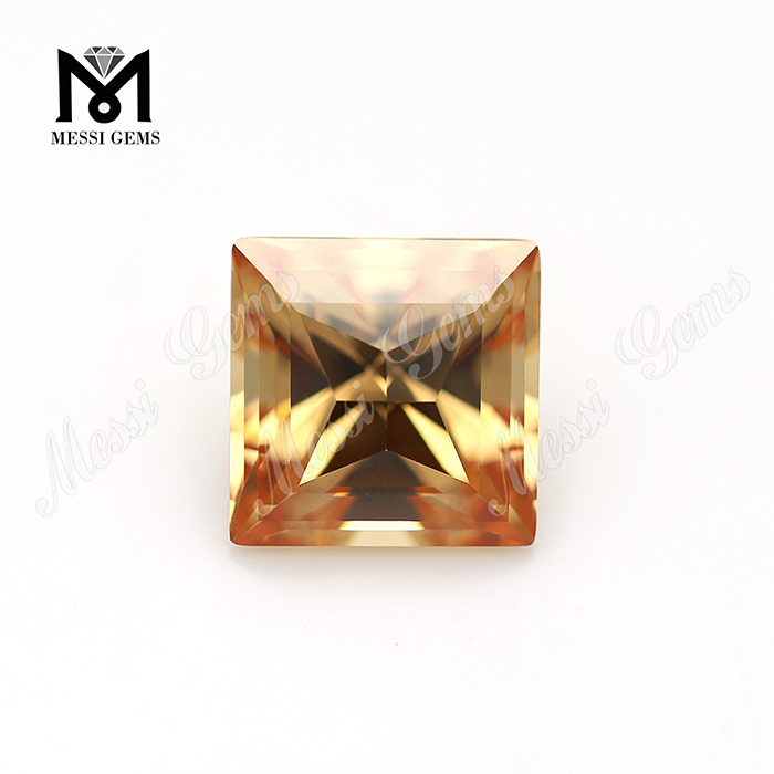 Champagne cubic zirconia square briolett cut CZ stones for making jewelry
