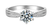 Messi Gems single stone 1.5 carat moissanite diamond 925 sterling silver ring for women 
