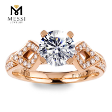 18K Rose Gold Jewelry DEF Moissanite 1 Carat Engagement Ring