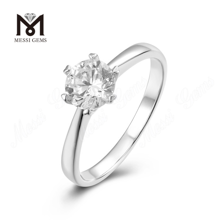 Messi Gems wholesale 1 carat DEF moissanite diamond wedding dainty 925 sterling silver ring