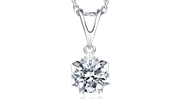Messi Gems 1 Carat Moissanite Diamond 925 Sterling Silver Pendant for Women 