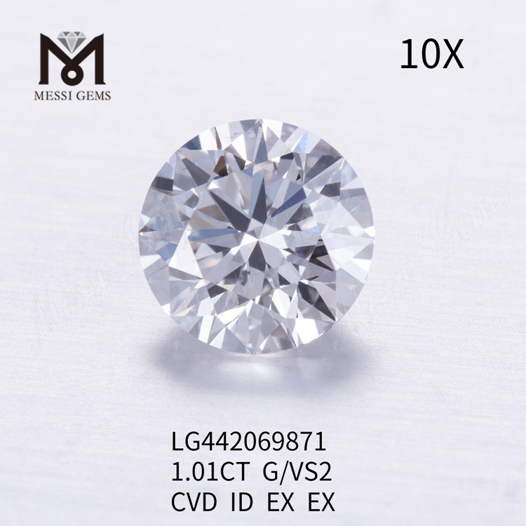 1.01 carat G VS2 Round BRILLIANT IDEAL laboratory created diamonds