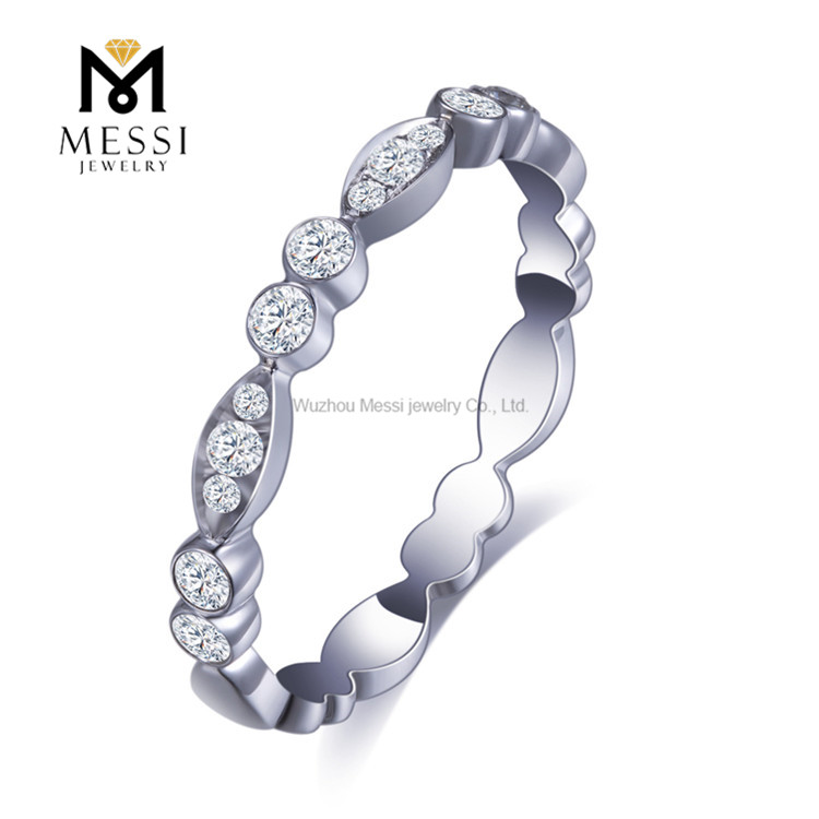 18K Gold Bezel Set Moissanite Ring White Gold Moissanite Ring for Women