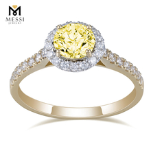 Yellow Moissanite Wedding Ring DEF Moissanite Engagement Ring for Women