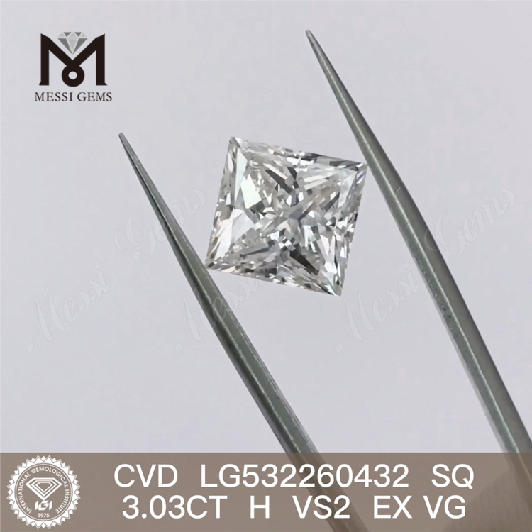 3.03CT H cvd diamond wholesale SQ VS2 lab grown diamonds manufacturer on sale