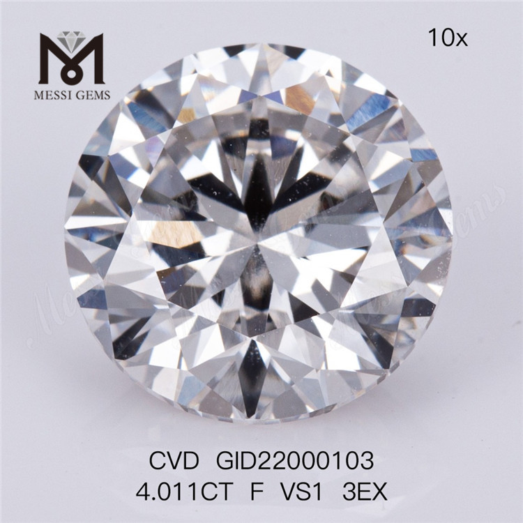 4.011ct CVD F VS1 3EX synthetic diamond price per carat