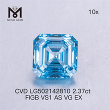 2.37ct Blue Asscher Cut VS Lab Diamonds 7.10X7.03X4.89MM