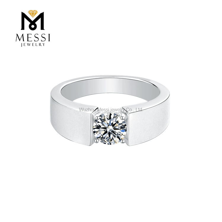 new arrival quality gold plated 925 sterling silver men rings with moissanite