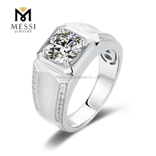 Wedding Engagement 14K 18k Gold Plated 925 Sterling Silver Rings 2CT 8mm Moissanite Man Ring