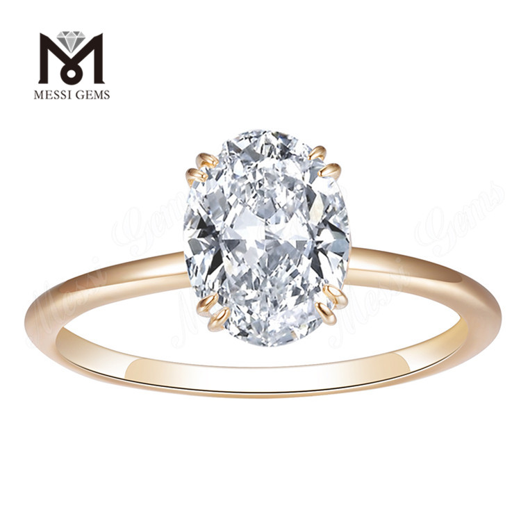 1.5 Carat OVAL Shape White/Rose Gold Solitaire Diamond Ring